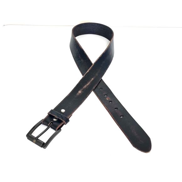 Bill Adler Mens Distressed Leather Belt Size 36 Brown Western Indie Grunge 23171 - Picture 2 of 9